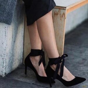 Banana Republic Black Ankle-Tie Heels